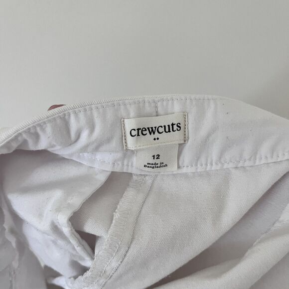 Girls Crewcuts J.CREW White Chino Casual Shorts Scalloped Hem - Size 12 - Picture 7 of 7
